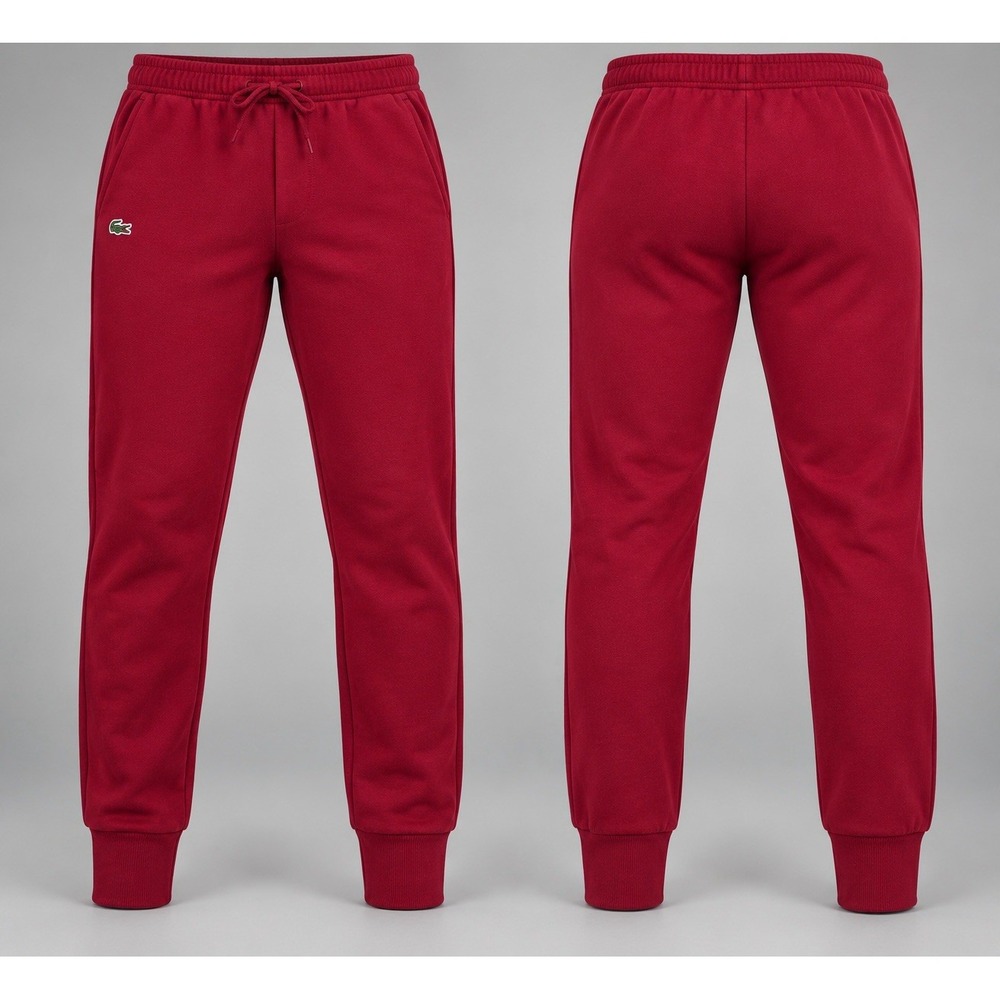 Lacoste Sport Mens Red Fleece Jogger Sweatpants Size Small